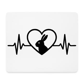 Coeur de Lapin - Tapis de souris (format paysage) - blanc - Devant