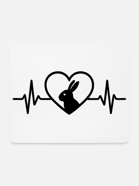 Kaninchen Herz - Mousepad (Querformat) - Weiß