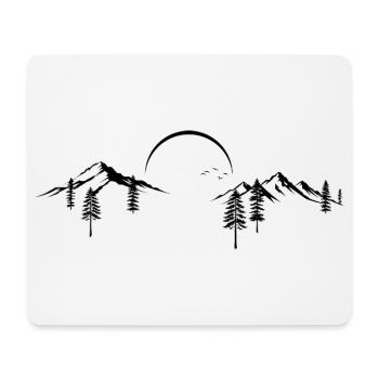 Mountain Peak Adventure Minimaliste Silhouette Art - Tapis de souris (format paysage) - blanc - Devant