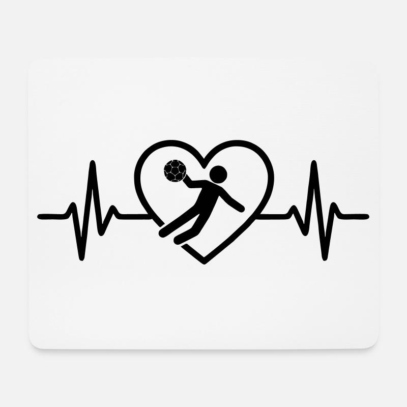 Handball Herz - Mousepad (Querformat) - Weiß