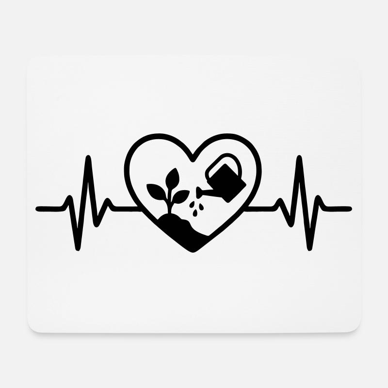 Gartenarbeit Pflanze Gießkanne Herz - Mousepad (Querformat) - Weiß