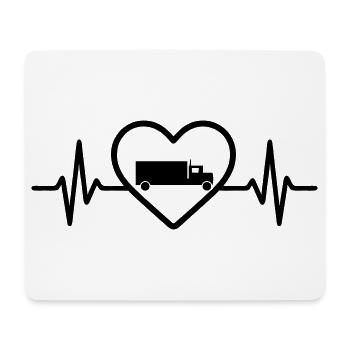 Chauffeur de camion Heart Transport - Tapis de souris (format paysage) - blanc - Devant