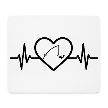 Angeln Fisch Angel Herz - Mousepad (Querformat) - Weiß - Vorne