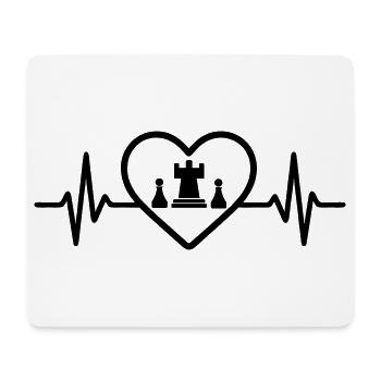 Jeu d’échecs Coeur Stratégie - Tapis de souris (format paysage) - blanc - Devant