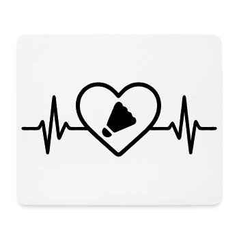 Badminton Herz Sport - Mousepad (Querformat) - Weiß - Vorne