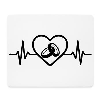Hochzeit Ringe Herz Liebe - Mousepad (Querformat) - Weiß - Vorne