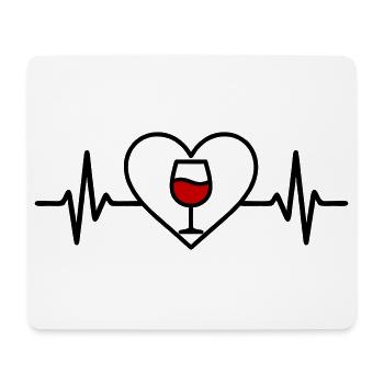Wine Wine Glass Heart Red Wine - Mouse Pad (horizontal) - white - Front