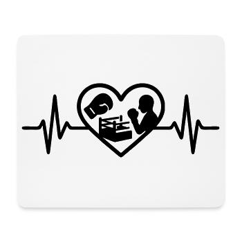 Boxen Herz Handschuh Ring Silhouette - Mousepad (Querformat) - Weiß - Vorne