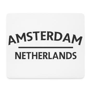 Textdesign Amsterdam – Pays-Bas - Tapis de souris (format paysage) - blanc - Devant
