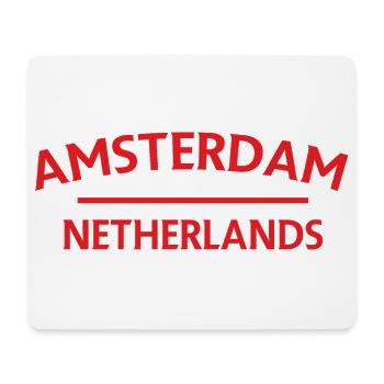 Textdesign Amsterdam – Pays-Bas - Tapis de souris (format paysage) - blanc - Devant