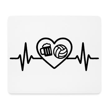 Herz Volleyball Bier - Mousepad (Querformat) - Weiß - Vorne