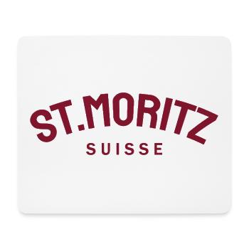 St. Moritz - Suisse - Switzerland - Swiss - Tapis de souris (format paysage) - blanc - Devant
