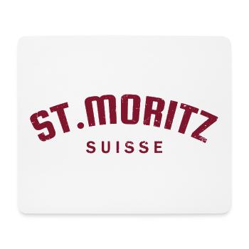 St. Moritz - Suisse - Switzerland - Swiss - Tapis de souris (format paysage) - blanc - Devant