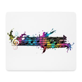 Notes colorées Musique aquarelle - Tapis de souris (format paysage) - blanc - Devant
