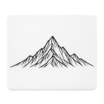 Silhouette nocturne de la montagne - Tapis de souris (format paysage) - blanc - Devant