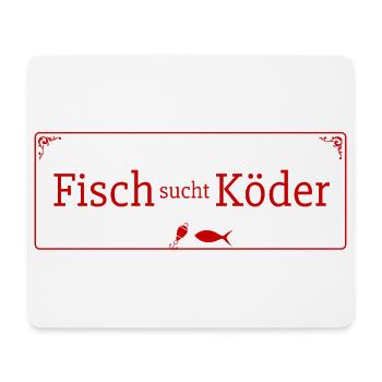 Fisch sucht Köder Vintage Angeln - Mousepad (Querformat) - Weiß - Vorne