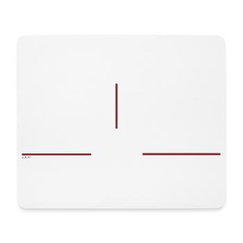 Graphique minimaliste à la ligne rouge - Tapis de souris (format paysage) - blanc - Devant
