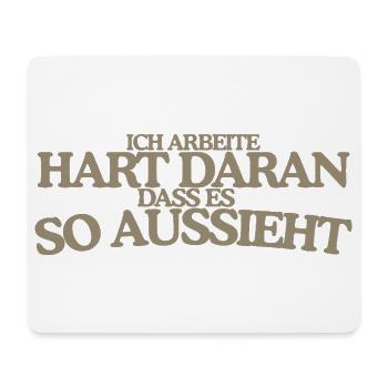 Ich arbeite hart daran Retro Spruch Lustig - Mousepad (Querformat) - Weiß - Vorne