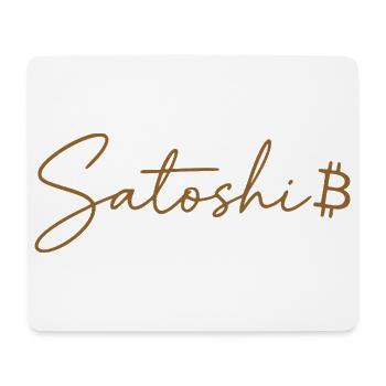 Satoshi Bitcoin Schriftzug Design Gold - Mousepad (Querformat) - Weiß - Vorne
