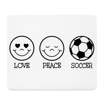 Love Peace Soccer - Mousepad (Querformat) - Weiß - Vorne