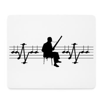 Bassoon ECG from Notes Hearbeat Heartbeat Bassoonist - Mouse Pad (horizontal) - white - Front
