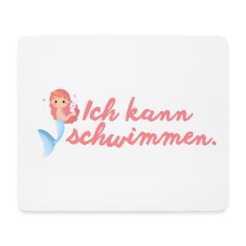 Ich kann schwimmen – Meerjungfrau Mädchen - Mousepad (Querformat) - Weiß - Vorne