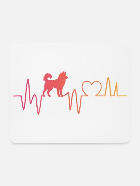 Husky Herzschlag Siberian Husky  - Mousepad (Querformat) - Weiß