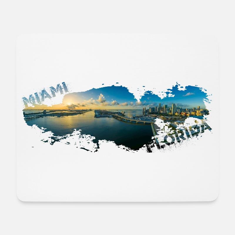 Miami Florida Splash - Tapis de souris (format paysage) - blanc