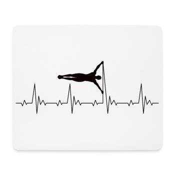 Calisthenics Human Flag Heartbeat Frequency Pulse - Mouse Pad (horizontal) - white - Front