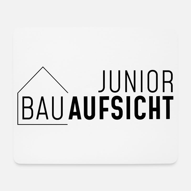 Junior Bauaufsicht mit Haus! - Mousepad (Querformat) - Weiß