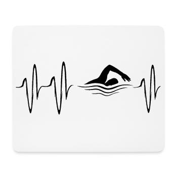 natation battement de cœur nageur pouls ecg eau du lac - Tapis de souris (format paysage) - blanc - Devant