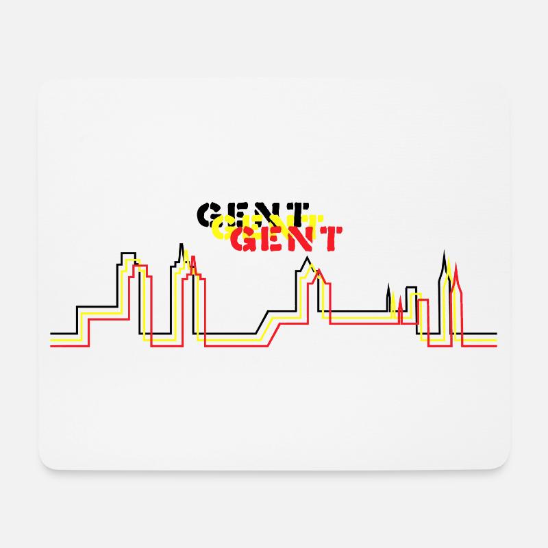 Gent minimalistische Skyline Trikolore - Mousepad (Querformat) - Weiß
