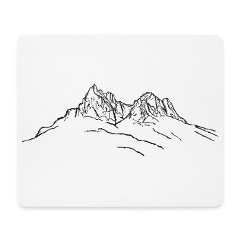 Schlern, Dolomiten, Alpen, Berge, Berg, Südtirol - Mousepad (Querformat) - Weiß - Vorne
