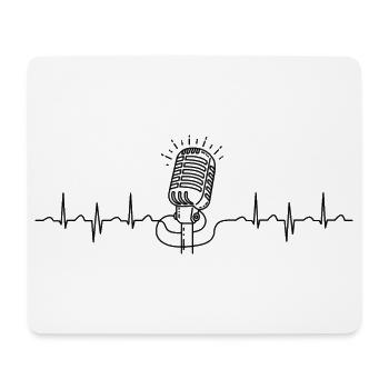 wave line microphone - Mousepad (Querformat) - Weiß - Vorne