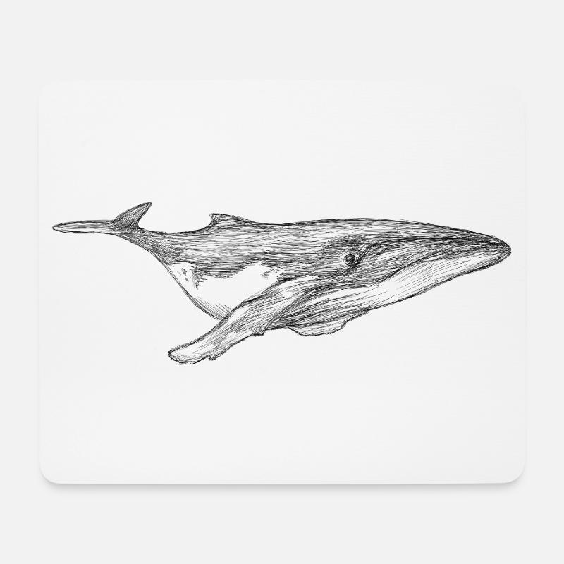 Wal Design schwimmend - Mousepad (Querformat) - Weiß