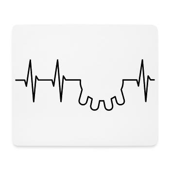 EKG und Euter - Mousepad (Querformat) - Weiß - Vorne