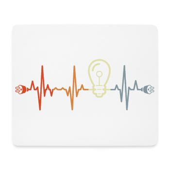 Mein Herz schlägt für Elektrizität - Mousepad (Querformat) - Weiß - Vorne