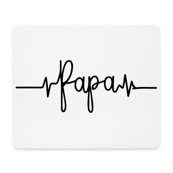 Cadeau 'Papa', Battement de Cœur Minimaliste - Tapis de souris (format paysage) - blanc - Devant