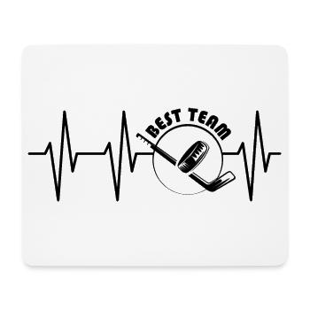 Meilleure équipe de hockey sur glace symbole Heartbeat Hockey sur glace - Tapis de souris (format paysage) - blanc - Devant