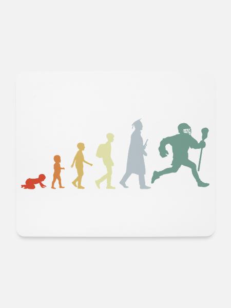 Evolution eines Lacrosse Spielers - Mousepad (Querformat) - Weiß