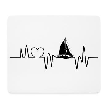 Segler Geschenk Segelboot Meer Herzschlag Segeln - Mousepad (Querformat) - Weiß - Vorne