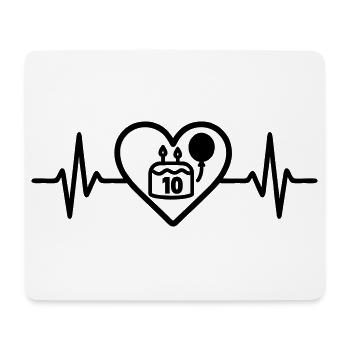 Herz Kindergeburtstag 10 Jahre Kuchen - Mousepad (Querformat) - Weiß - Vorne
