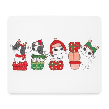 cat in christmas - Mouse Pad (horizontal) - white - Front