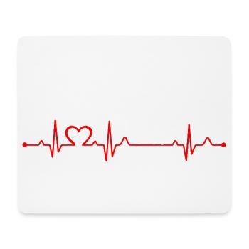 Hockey Girl Heartbeat EKG Hockey Lover Girl - Mouse Pad (horizontal) - white - Front
