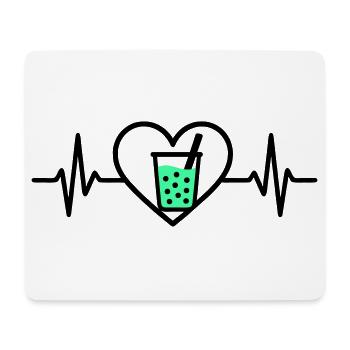 Bubble Tea Herz Boba Getränk Süß Trend - Mousepad (Querformat) - Weiß - Vorne