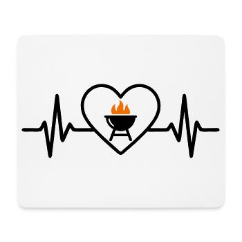 Herz Barbecue – Grillleidenschaft - Mousepad (Querformat) - Weiß - Vorne