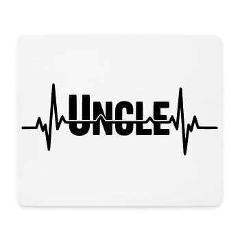 Uncle Schriftzug mit Herzschlag - Mousepad (Querformat) - Weiß - Vorne