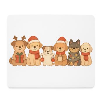 Hunde, Kinder, Jungen, Mädchen, Weihnachten, Hunde - Mousepad (Querformat) - Weiß - Vorne