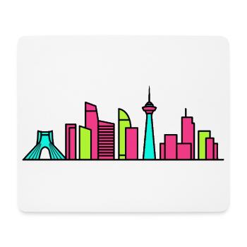 Tehran City Skyline Azadi Tower Modern Art - Mouse Pad (horizontal) - white - Front