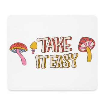 Take It Easy – Retro Mushroom 70s Design - Mousepad (Querformat) - Weiß - Vorne